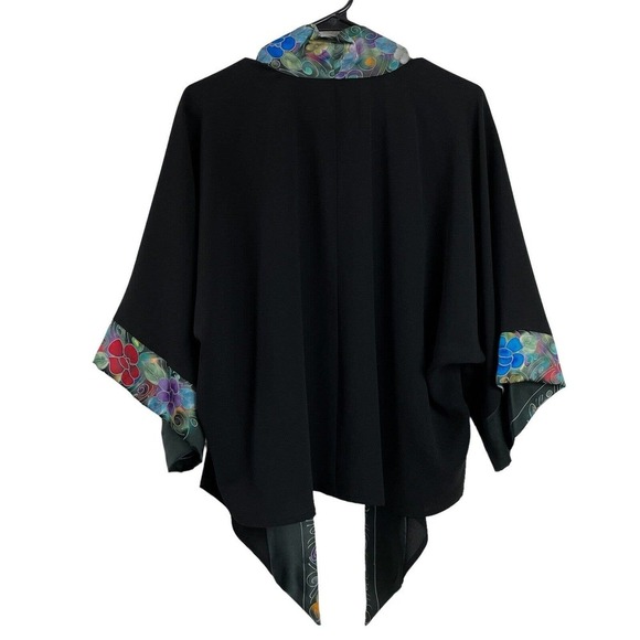 Invisible World Alaska Womens Kimono Jacket Hand Painted Silk Polyester Large - Picture 2 of 14